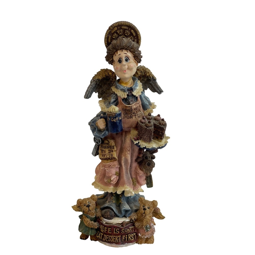 Boyds Bears & Friends Cocoa Life Is Short Eat Dessert First Angel 1997 Figurine